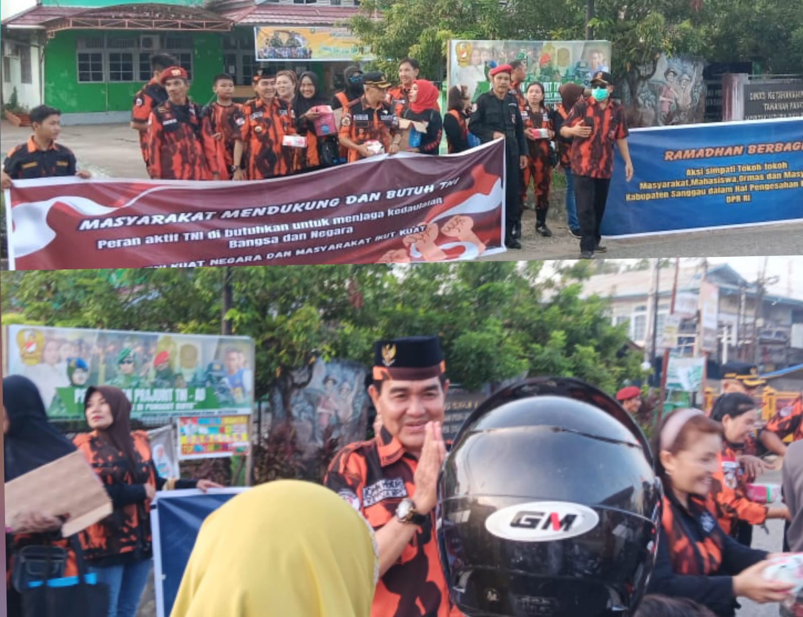 Pemuda Pancasila, Tomas, Toga beserta Elemen Masyarakat bagikan Takjil di Simpang Empat Jl. Sudirman, Sanggau